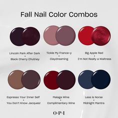 OPI (@opi) • Instagram photos and videos Nail Colors For Cool Skin Tone, Mani Pedi Color Combos, Fall Nail Color, Nail Color Combos