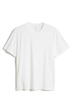 Softly slubbed cotton jersey brings an old-favorite feel to a T-shirt that adds a relaxed, comfortable finish to any casual look. Crewneck Short sleeves 100% cotton Machine wash, tumble dry Imported Simple Soft-washed Cotton T-shirt, Relaxed White T-shirt With Soft-washed Detail, Basic Soft-washed T-shirt For Casual Gatherings, Relaxed Soft-washed White T-shirt, Relaxed White Top For Casual Gatherings, Relaxed Cotton T-shirt For Casual Gatherings, White Short Sleeve T-shirt For Casual Gatherings, Relaxed White Organic Cotton Tops, White T-shirt For Casual Summer Gatherings