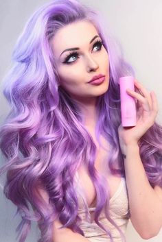 Amazing Purple Hair Color Ideas ★ See more: http://lovehairstyles.com/purple-hair-color-styles/ Long Purple Hair, Violet Hair, 2019 Makeup, Colourful Hair, Purple Shades, Awesome Hair