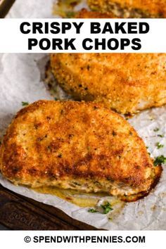 crispy baked pork chops are an easy and delicious side dish for any meal