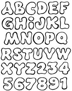 the alphabet is drawn in black and white