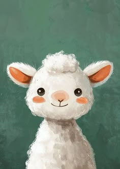 cute lamb or sheep illustration | cute animal baby  illustration Watercolor Art Cute Animals, Animals Portrait Drawing, Animal Digital Illustration, Cute Animal Poster, Watercolor Digital Illustration, Digital Illustration Inspiration, Digital Art Animals, Watercolor Room, Cute Watercolor Animals