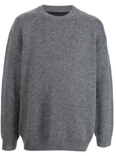 ash grey wool crew neck long sleeves straight hem Juun J, Sweater Grey, Knitwear Men, Ash Grey, Wool Sweater, Wool Sweaters, Grey Sweater, Colorful Sweaters, Size Clothing