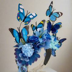 Butterfly Headpiece, Girls Trips, Crown Hat, Blue Butterflies, Crown Headband, Bachelorette Parties, Color Shapes, Make Yourself, Pink Bracelet