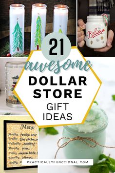 dollar store gift ideas with text overlay