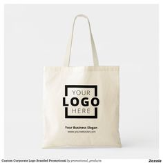 Custom Corporate Logo Branded Promotional Tote Bag | Zazzle Eco-friendly White Shoulder Bag, Eco-friendly Tote Bag For Personal Use, Eco-friendly Rectangular Canvas Bag For Personal Use, Eco-friendly Rectangular Canvas Bag, Customizable White Tote Bag, Customizable Eco-friendly Canvas Shopping Bag, Eco-friendly Customizable Canvas Shopping Bag, Eco-friendly Customizable Canvas Bag, Eco-friendly Customizable Tote Shoulder Bag