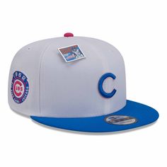 Join the Cub Club with this 2024 Big League Chew cap by New Era! Featuring a stylish snapback design, this white and blue cap will make you the ultimate Cubs fan. Perfect for game day or everyday wear. Get yours now and show your team pride! Brand: New Era Material: 100% Polyester Embroidered logo on front and side Adjustable clasp back Flat visor High structured crown Officially licensed by MLB Big League Chew, Cubs Hat, The Ivy, New Era Cap, Snap Back, Snap Backs, Chicago Cubs, Game Day, New Era