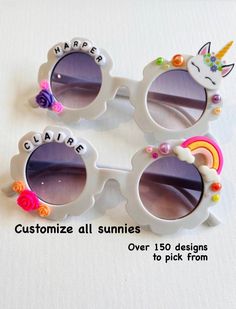 Cute Customizable Plastic Sunglasses, Sunglasses Diy, Girls Glasses, Diy Sunglasses, Girl Sunglasses, Glasses Fit, Baby Birthday Cakes, Girl With Sunglasses, Girls With Glasses