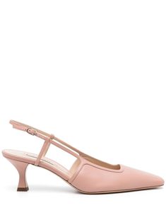 blush pink calf leather smooth grain square toe open back slingback strap branded leather insole mid sculpted heel leather outsole buckle fastening This piece comes complete with a protective dust bag. Pink Pumps, Buckle Shoes, Pink Shoes, Slingback Pump, Black Pumps, Leather Pumps, Pump Shoes, Calf Leather, Blush Pink