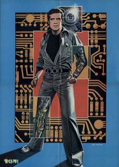 a movie poster with a man standing in front of a circuit board background and text that reads,'back to the future '