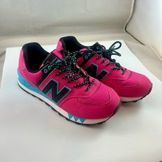 New Balance 574 Casual Shoe - Hot Pink. Never Worn! Size 6.5 New Balance Pink Sneakers For Jogging, Pink New Balance Sneakers For Jogging, New Balance Pink Lace-up Sneakers, Pink New Balance Sneakers For Running, New Balance Pink Sneakers With Round Toe, New Balance Pink Running Shoes With Round Toe, Shoes New Balance, New Balance 574, Casual Shoe