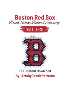 the boston red sox baseball team's logo is shown in this pattern, which has been