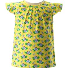 New! This super soft top features a ruffle sleeve with our new coconut print and the puff short sleeves and keyhole loop opening at the back of the neck. | Rachel Riley | Coconut Ruffle Top, (Yellow, Size 7Y) | Maisonette collects the best children’s products from around the world (unlike Zulily, Etsy, The Tot, Farfetch Kids, Childrensalon, Crate and Kids, Kohls, Wayfair, Buy Buy Baby, Nordstroms, Mini Boden, J.Crew Factory, or PotteryBarn Kids), creating a curated shopping experience for you. T Rara Skirt, Rachel Riley, Sleepwear Dress, Sunny Yellow, Matches Fashion, Soft Tops, Ruffle Top, Party Dresses For Women, 50's Dress