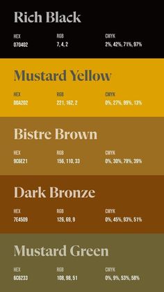 the color chart for different types of paint colors and their corresponding names are shown in this image