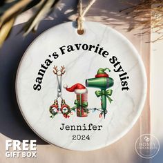 personalized christmas ornament for santa's favorite stylist