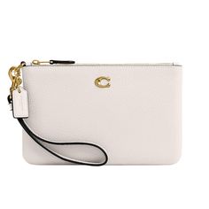 Classic Coach Wristlet With Wrist Strap, Elegant White Coach Wristlet, Coach Beige Wristlet With Removable Pouch, Coach Beige Pouch Wristlet, Coach Beige Wristlet, Small Wristlet, Coach Clutch, Phone Wristlet, Polished Pebble