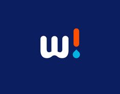 the letter w with an orange and blue stripe on it's left side, against a dark blue background