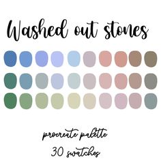 the words washed out stones are shown in different colors