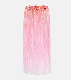 Ombre Leather Trimmed Tassel Midi Skirt in Pink - Roberta Einer | Mytheresa Roberta Einer, Faux Leather Midi Skirt, Vibrant Style, Latest Skirts, Leather Midi Skirt, Knit Midi Skirt, Black Midi Skirt, Dope Outfits, Knit Midi