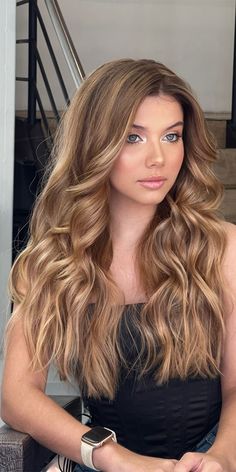 Blonde Highlights Straight Hair, Brown Hair Color Shades, Honey Highlights, Long Hair Highlights, Highlights Caramel, Honey Blonde Hair Color, Strawberry Blonde Highlights, Caramel Blonde