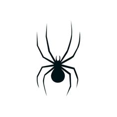 a black and white silhouette of a spider