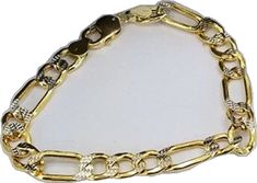 Luxury Formal Figaro Chain Bracelet, Luxury Yellow Gold Figaro Chain Bracelet, Luxury Figaro Chain Bracelet For Formal Occasions, Formal White Gold Bracelets With Figaro Chain, Formal White Gold Bracelet With Figaro Chain, Formal Yellow Gold Figaro Chain Bracelet, Luxury 14k Gold Bracelet With Figaro Chain, Chain Link Bracelet, Link Bracelets