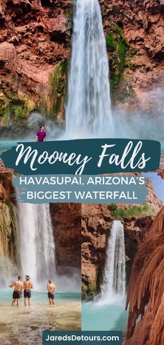 the mooney falls in havasupai, arizona's biggest water fall