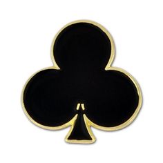 Black Club Lapel Pin. 3/4" Gold plated, Black enamel color. Gold Enamel Pin With Metal Pinmount Logo, Gold Enamel Lapel Pin, Classic Black Pins For Gifts, Lapel Pins Suit, Suit Pin, Poker Tournament, Four Sisters, Club Card, Fashion Bug