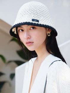 JILLSTUART is a designer brand that expresses the modern sensibility of New York through romantic designs.- The weave of the yarn stands out and the line color block design- This is a more sophisticated hat- Made of cotton blend material, light and soft to the touch- This is a great item to use as a point Chic Cotton Hat With Curved Brim, White Cotton Hat, White Knitted Hat For Spring, White Knitted Vacation Hat, Chic Wide Brim Cotton Hat, Chic Crochet Hat For Spring, Trendy Cotton Crochet Hat For Spring, White Knitted Wide Brim Hat, Chic White Cloche Hat For The Beach