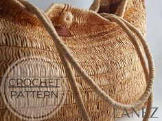 an image of a woven bag with the words, crochet pattern on it