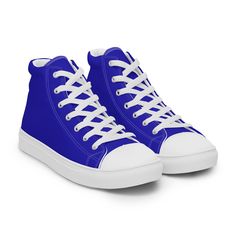 Men's Royal Blue high top canvas shoes, Men's Blue High Top Sneakers Step up your shoe game with the High Top Canvas Shoes. These handmade, trendy shoes are sure to spice up your outfit. Get yours now! * 100% polyester, canvas upper side * Ethylene-vinyl acetate (EVA) rubber outsole * Breathable lining, soft insole * Faux leather toe cap * White laces * Padded collar, lace-up front * Blank product sourced from China Important: This product is available in the following countries: United States, Blue High Tops, Vest Tops Women, Blue Palette, Mens High Tops, Trendy Shoes, Blue Shoes, Shoe Game, Canvas Shoes, Mens Shoes Sneakers