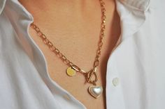 High Quality Stainless Steel chain necklace with Heart Pendant. Elegant Chain Necklace For Valentine's Day, Elegant Valentine's Day Necklace With Chain, Elegant Valentine's Day Chain Necklace, Elegant Metal Chain Necklace With Heart Pendant, Valentine's Day Everyday Chain Necklace, Elegant Heart Toggle Necklace, Elegant Metal Charm Necklace With Heart Charm, Elegant Metal Chain Necklace With Heart Charm, Elegant Metal Heart Charm Necklace