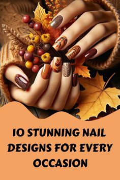 Nail Art Fall 2024, Short September Nails, Bold Fall Nails, Fall Season Nails Short, Fall Inspired Nails Autumn, Fall Nail Ideas 2024, Nail Decoration Ideas, Fall Sweater Nails, September Nails Art