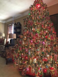 a christmas tree that has been decorated with ornaments