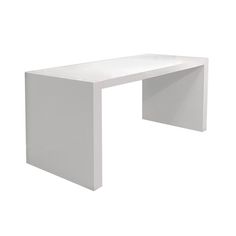 a white table that is on top of a white surface with no one around it