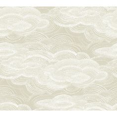 a beige and white wallpaper with wavy waves on the side, as well as dots