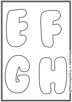 the letters g, f, and h are outlined in black on a white background