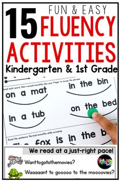 the fun and easy way to practice flueny activities for kids with this free printable