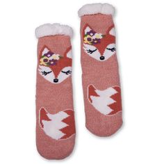 Women's Fox Cozy Warmer Slipper Socks with Sherpa Lining Warm Cozy One Size Socks, Cozy Warm One Size Socks, Warm Cozy One-size Socks, Cozy Warm One-size Socks, Soft Indoor Socks For Winter, Playful Super Soft Socks For Winter, Playful Super Soft Winter Socks, Warm Cozy Socks For Indoor Use, Cozy Warm Socks For Indoor Use