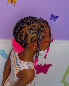 Braids With Butterfly Design, Butterfly Braid Design, Butterfly Cornrows, Straight Backs, Hair Butterfly