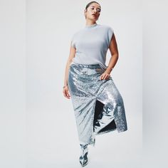 This Is A Listing Created For A Posh Show. Join A Posh Show To Learn More! Skirt With Jean Jacket, Plus Size Sequin Skirt, Sequin Maxi Skirt, Sequins Skirt, Maxi Sequin Skirt, Tie Dye Maxi Skirt, Back Skirt, Knit Maxi Skirt, Pleated Long Skirt