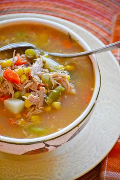 Turkey Vegetable Soup Turkey Vegetable Soup Recipes, Soup Pictures, Turkey Vegetable Soup, Thanksgiving Side Dishes Healthy, Vegetable Soup Healthy, Plain Chicken, Turkey Soup, Vegetable Soup Recipes