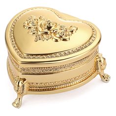 PRICES MAY VARY. Small Size - Package Included :1 x Metal Jewelry Box (Jewelry are not included) ; Dimension(L x W x H) 4 x 4 x 2.3 inch; Small size,please pay attention to the size before purchase Good Quality and Well Made Jewelry Box - Made of premium zinc alloy with gold color surface, which is sturdily made, long-lasting, rustless and fadeless. Smooth surface with delicate artwork,Good quality and beautiful Vintage & Lovely Trinket Box - Stylish Heart Shape, features classical retro flower Bracelet Storage, Flower Carving, Heart Shaped Jewelry, Earring Organizer, Jewelry Organizer Box, Small Jewelry Box, Travel Jewelry Case, Organiser Box, Vintage Heart