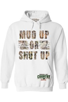 Mossy Oak® Break Up Mud Up Relaxed Pullover Hoodie White Hoodie Sweatshirt With Sublimation Print, Cotton Hoodie Sweatshirt With Sublimation Print, White Hooded Sweatshirt With Sublimation Print, Cotton Graphic Print Hoodie Fan Apparel, White Sweatshirt With Sublimation Print, Cotton Hoodie With Graphic Print For Fans, Streetwear Cotton Hoodie With Sublimation Print, Cotton Hoodie With Sublimation Print For Streetwear, White Cotton Hoodie