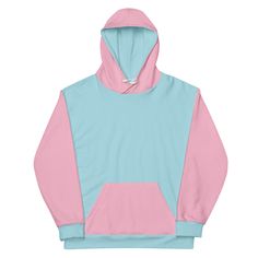 Indulge in sweet style with this unisex hoodie inspired by Cotton Candy! The soft exterior showcases a pastel-hued print, while the brushed fleece interior ensures comfort. With a relaxed fit, it's perfect for embracing the whimsical and sugary charm of cotton candy on any day. Treat yourself to a cozy delight and bring a touch of sweetness to your wardrobe! NOTE: Due to the customized nature of our products, we do not accept returns for incorrect sizing. Please carefully consult our sizing char Pink Hoodie With Kangaroo Pocket For Streetwear, Pink Sweatshirt With Kangaroo Pocket For Spring, Oversized Pink Sweatshirt With Double-lined Hood, Pink Trendy Sweatshirt With Kangaroo Pocket, Pink Hooded Hoodie With Drawstring, Pink Fleece Hooded Hoodie, Light Blue Hooded Sweatshirt With Kangaroo Pocket, Casual Pink Hoodie With Kangaroo Pocket, Pink Fleece Hoodie With Kangaroo Pocket