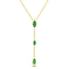 This lab-created emerald Y necklace holds iconic and verdant style with chic versatility. In a setting of elegant vermeil with sleek claw prongs, three marquise-cut lab-created emeralds anchor this necklace among the go-to's in your accessory rotation.Expressive, elevated, and everyday, Scout & Lark is a jewelry collection that brings attainable elegance and undeniable quality to your unique style. Complete your look with gold, vermeil, and lab grown diamond jewelry made for the way you wear it. Helzberg Diamonds, Rectangle Pendant, Lab Created Emerald, Claw Prong, Y Necklace, Emerald Necklace, Emerald Stone, Stone Cuts, Marquise Cut