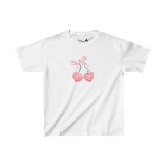 Cherry Coquette Pink Bow Baby Tee  💕 ABOUT - The same baby-tee fit you know & love! - Super comfortable and soft material. - 100% sustainably sourced ring-spun cotton, coloured with OEKO-TEX certified low-impact dyes. - All t-shirts come with pearlized, tear-away labels for total comfort and a scratch-free experience. 🌟SIZING - Please find the size chart in the description before purchasing. 💖CARE/ WASH - Machine wash: warm 30C (max 40C or 105F) - Non-chlorine bleach as needed - Tumble dry: low temp (max 60C); Do not iron/dry clean ✨SHIPPING - Custom orders may take longer to process but your items usually will ship in 2-5 business days. - All shipments are packaged with love and printed locally in Canada. Thanks for shopping with our store! Please let me know if you need any custom des Graphic Baby Tee, Bow Shirt, Baby Graphic Tees, Coquette Pink, 90s Baby, Bow Shirts, Fitted Tee, Aesthetic Pink, Baby Bows