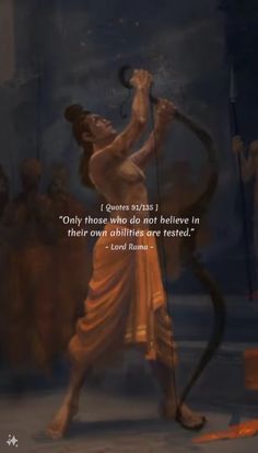 an image of a man with a snake in his hand and a quote from lord rama