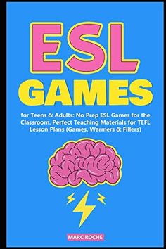 the book cover for esl games