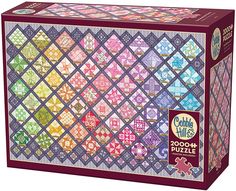 the puzzle box is filled with colorful pieces